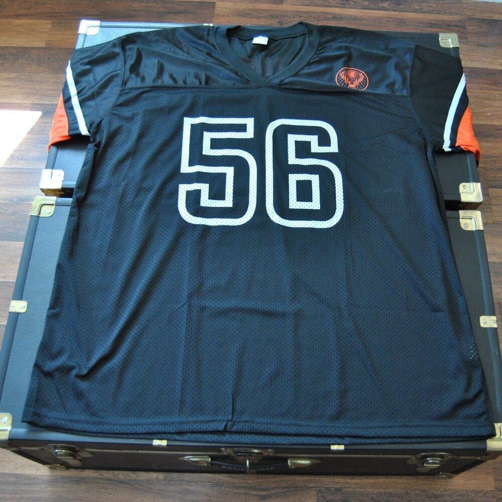 Jägermeister X-Large Black and Orange #56 Football Jersey
